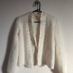 Sezane Elegant White Women's Cardigan